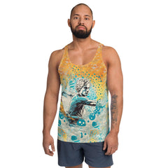 Vibrant and stylish SurArt 1 34 Men's Tank, perfect for surfers who value art and style.
