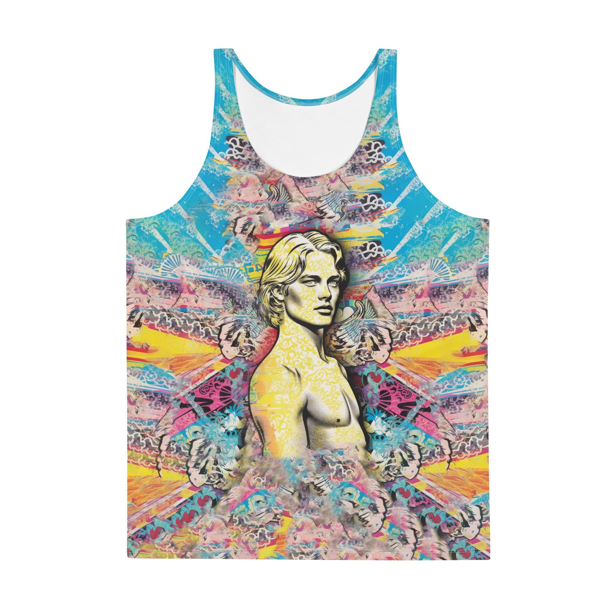Durable SurArt 1 29 Men's Tank, blending high-quality materials with vibrant art for surf enthusiasts.
