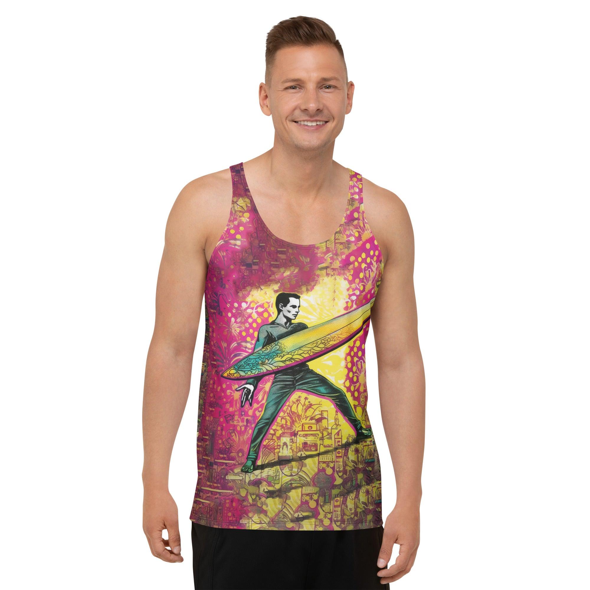 Vibrant SurArt 1 07 Men's Tank Top featuring surf-inspired artwork for a standout look.