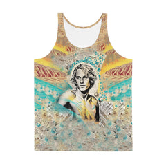 Eye-catching SurArt 1 32 Men's Tank Top featuring surf-inspired artwork for a distinctive summer vibe.