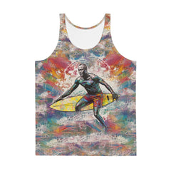 Innovative SurArt 1 47 Men's Tank Top featuring a standout artistic surf design for the modern adventurer.