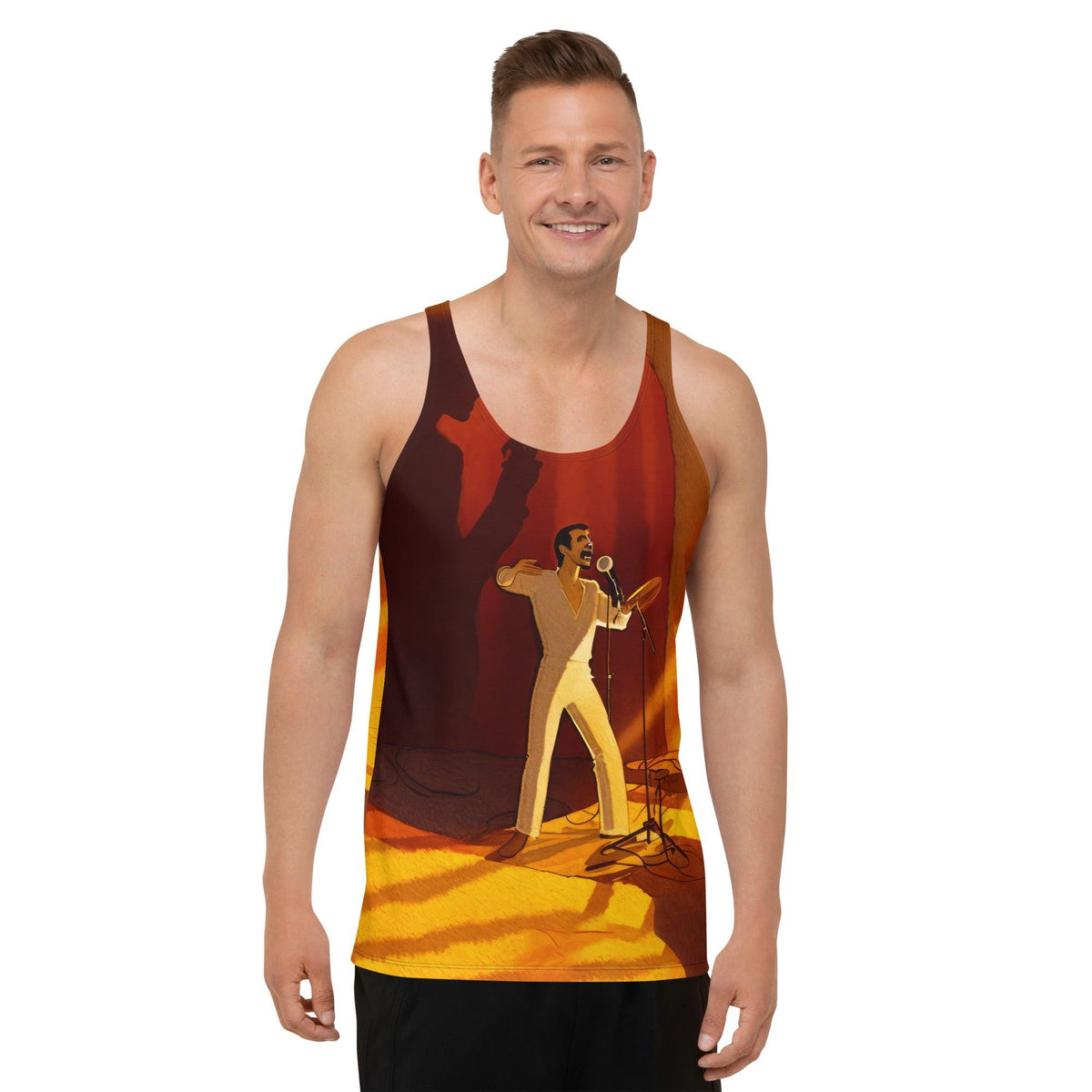 Eye-catching SurArt 96 Men's Tank Top featuring unique, surf-inspired artwork for a standout look.