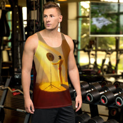 Iconic SurArt 100 Men's Tank Top featuring a milestone surf art design for the style-conscious.