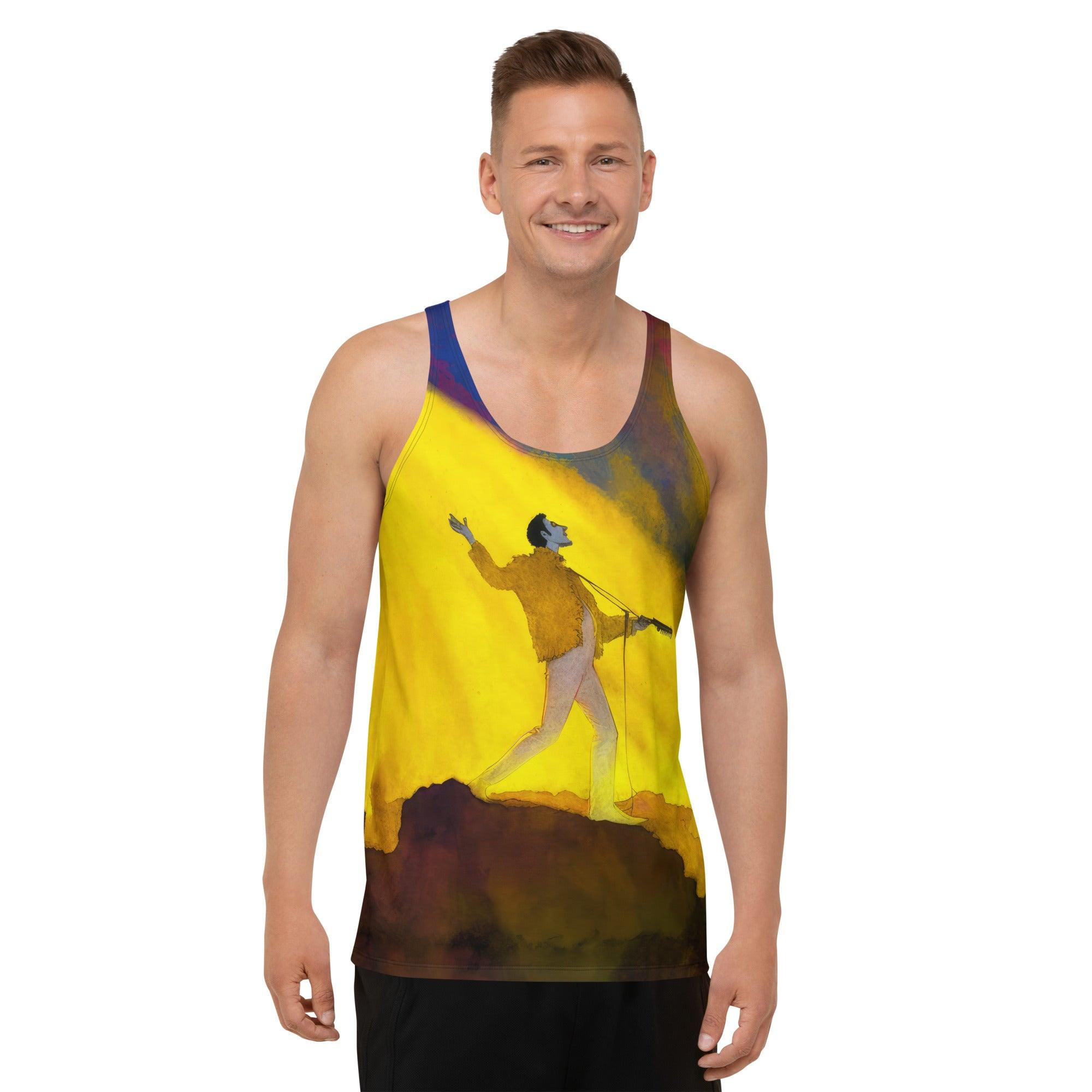 Striking SurArt 106 Men's Tank Top with a one-of-a-kind surf-inspired artwork.