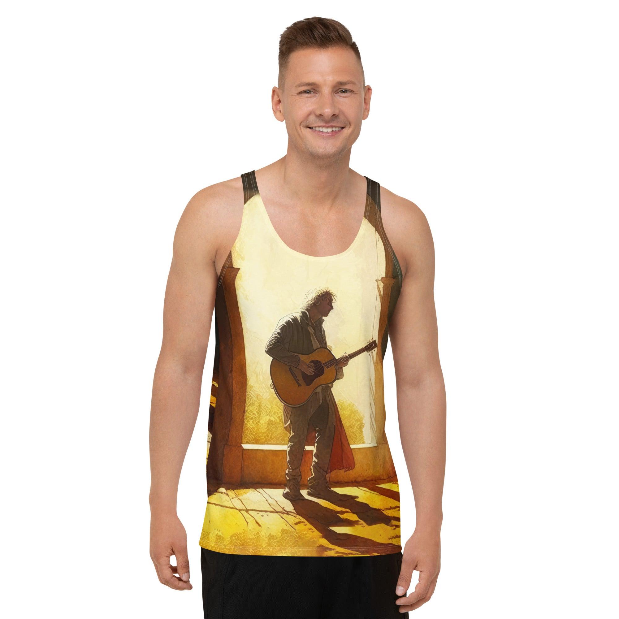 Eye-catching SurArt 117 Men's Tank Top with innovative surf art for a unique style.