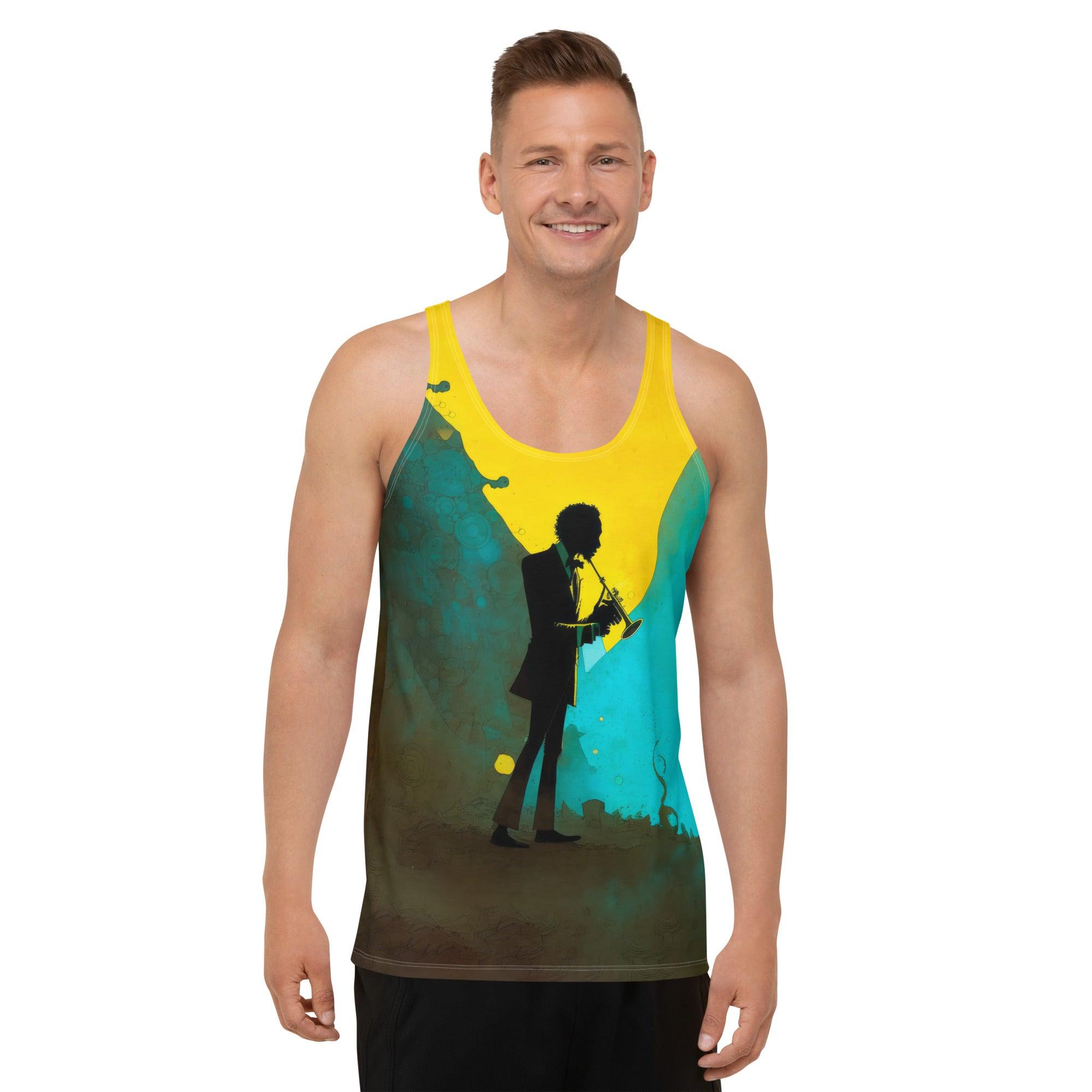 SurArt 120 Men's Tank Top with captivating surf art for a standout summer vibe.