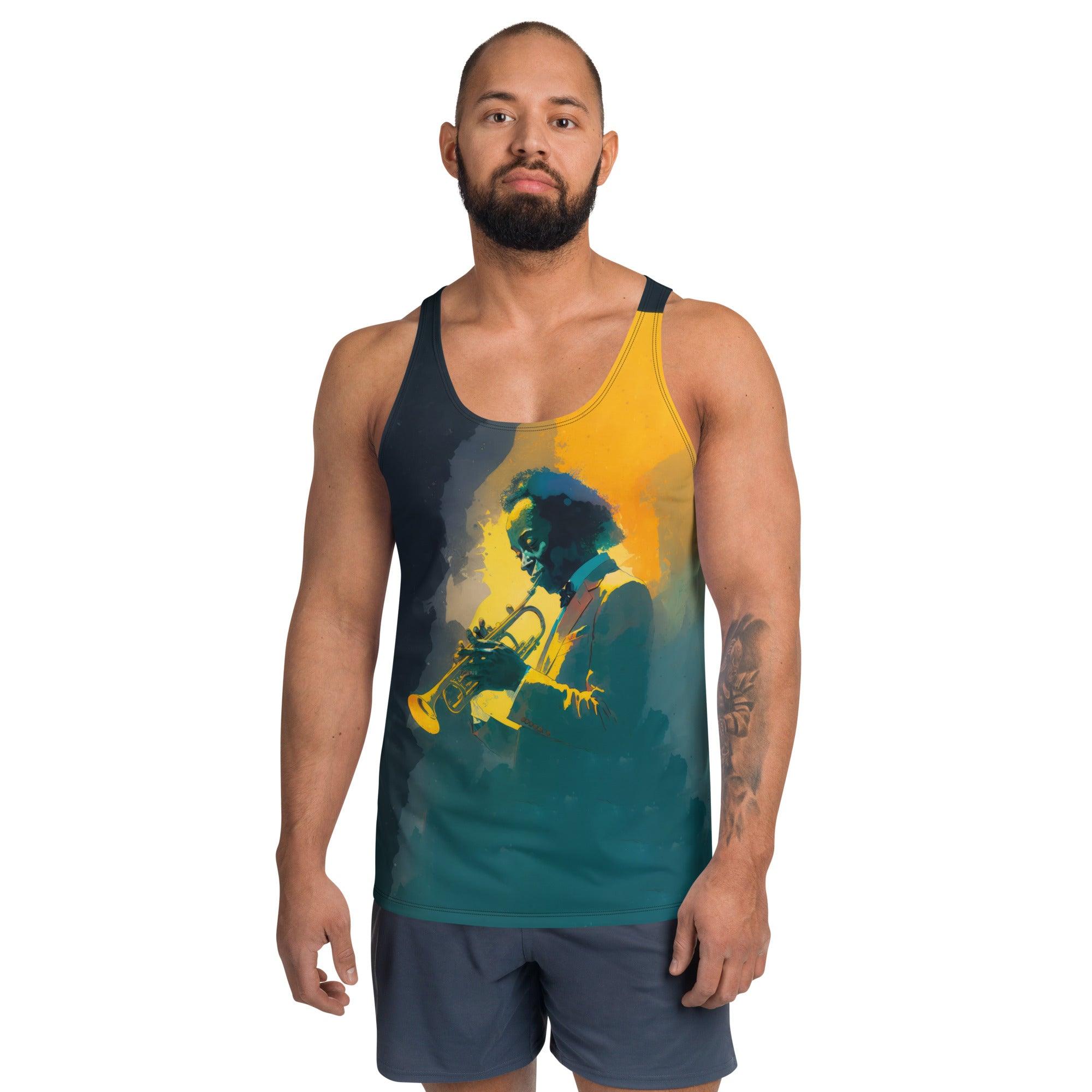 Unique SurArt 121 Men's Tank Top featuring cutting-edge surf-inspired artwork.