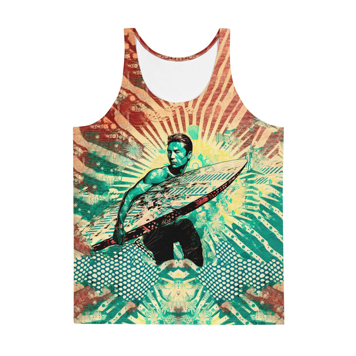 Men's Surfing Adventure All-Over Print Tank Top Ride The Tides With Passion - Beyond T-shirts