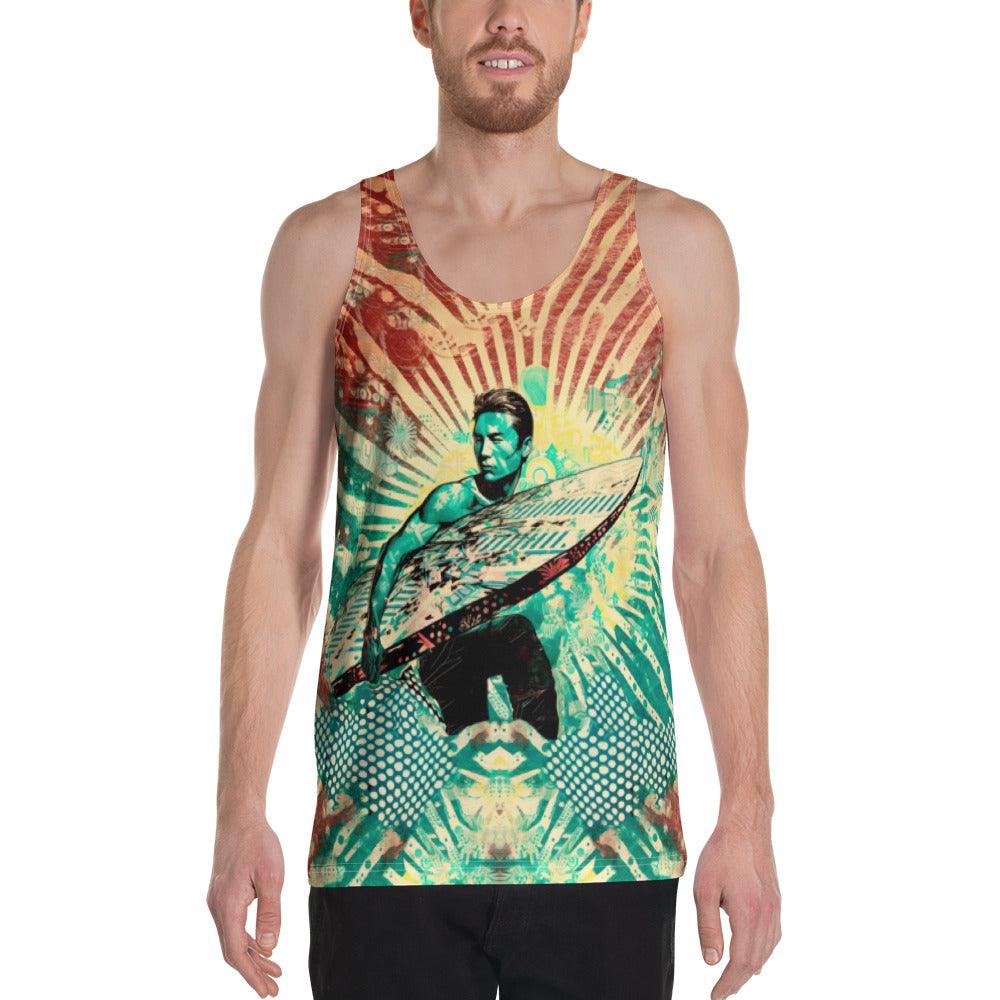 Men's Surfing Adventure All-Over Print Tank Top Ride The Tides With Passion - Beyond T-shirts