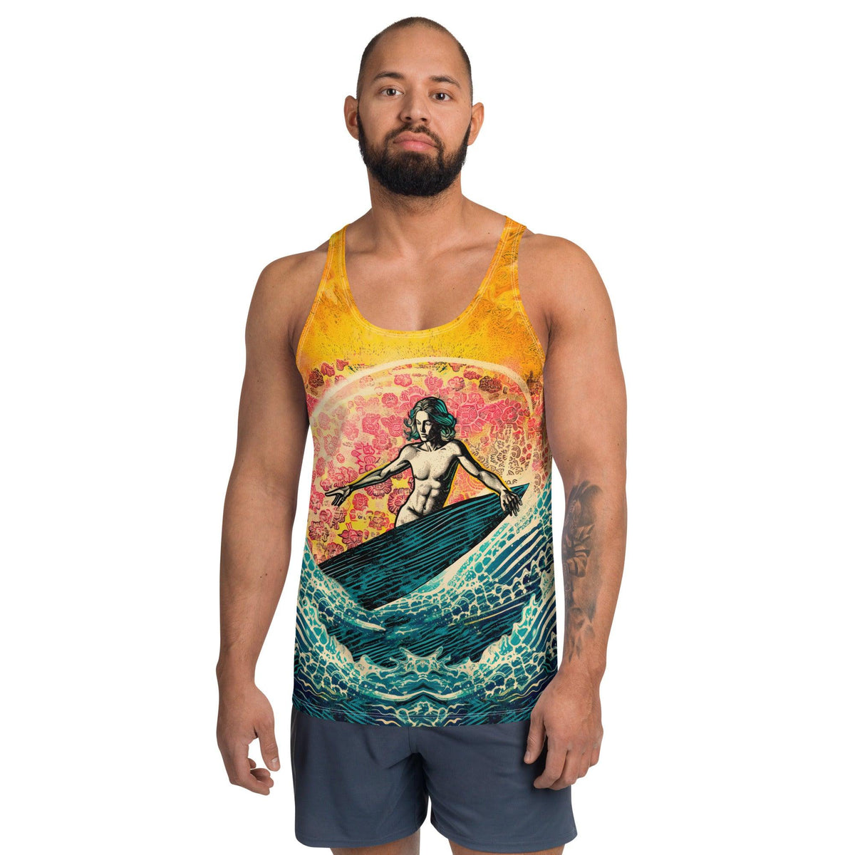 Men's Surfer's Dream All-Over Print Tank Top Surfing In Paradise - Beyond T-shirts