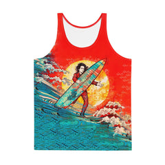 "Men's Surfer's Paradise All-Over Print Tank Top Ride The Waves In Paradise - Beyond T-shirts