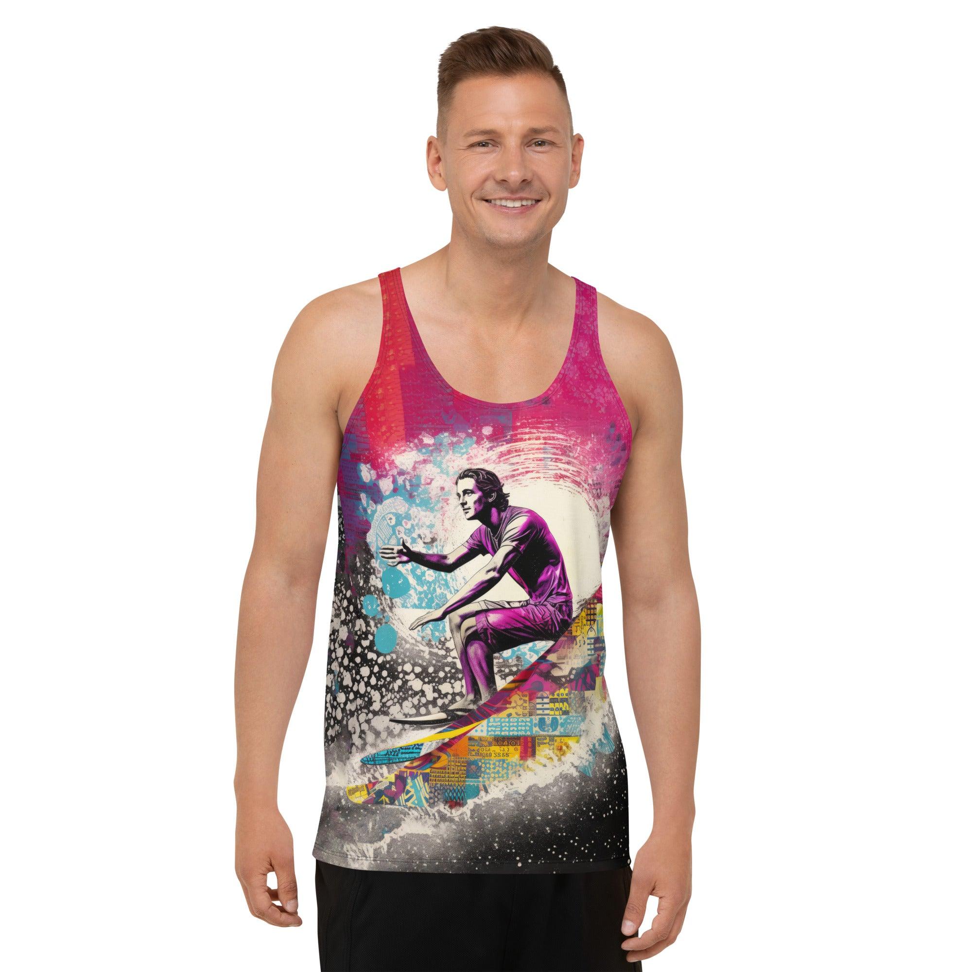 Sunset Surfer Tank Top For Men - Beyond T-shirts