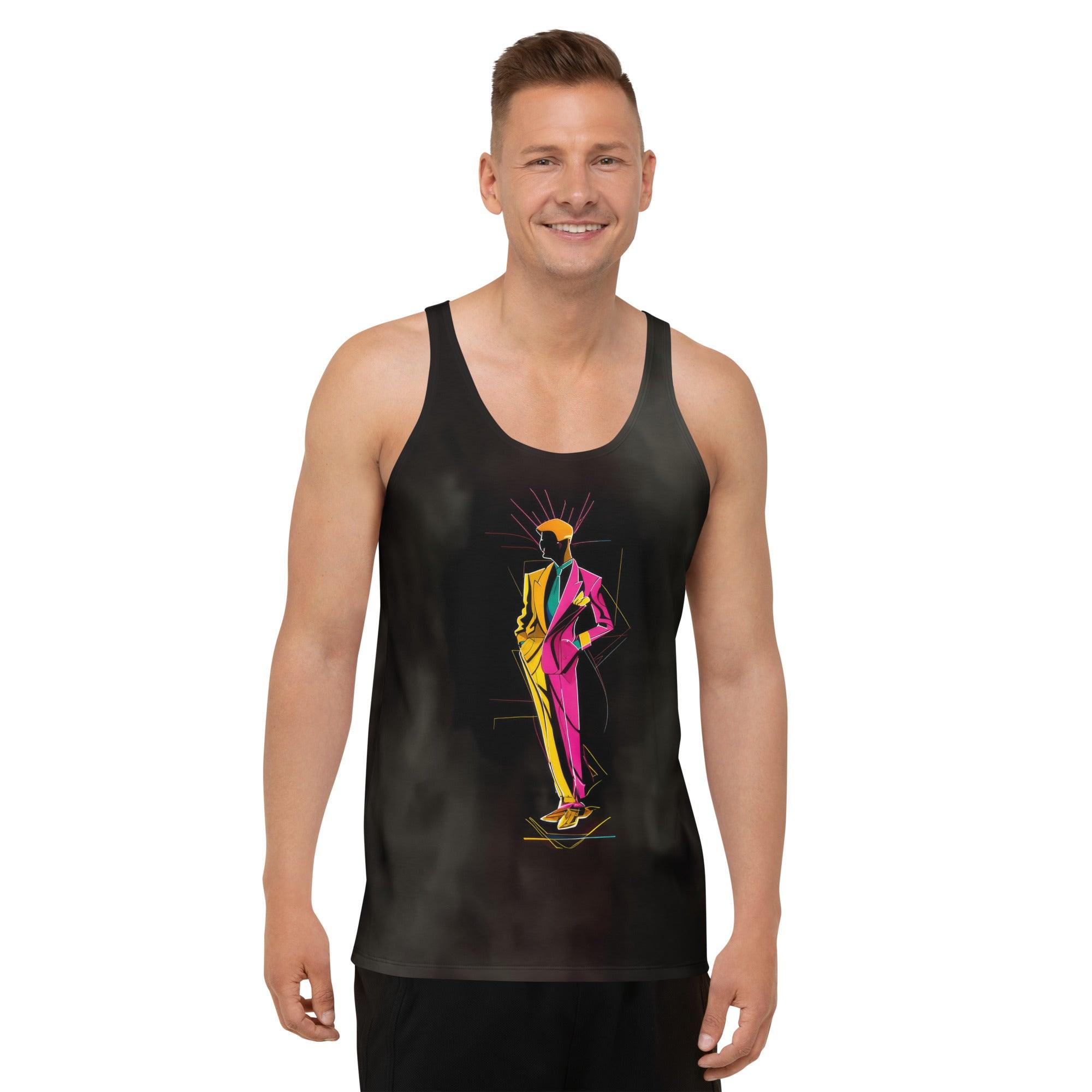 Retro Geometric All-Over Print Men's Tank Top - Beyond T-shirts