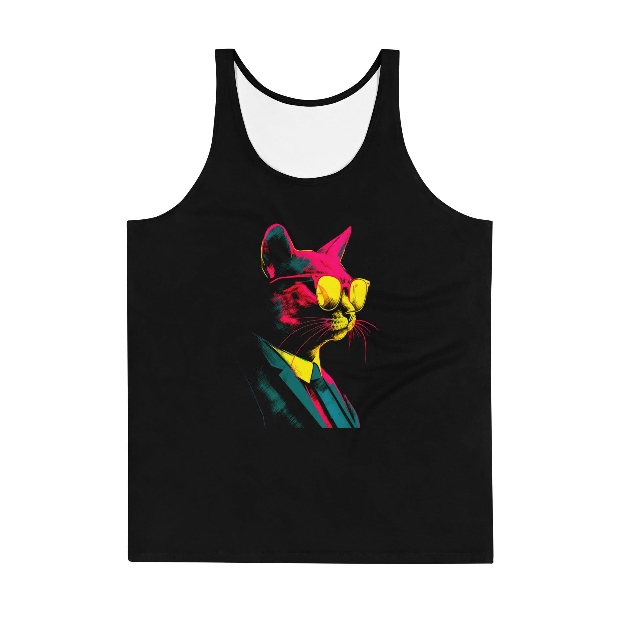 Curious Cat All-Over Print Men's Tank Top - Beyond T-shirts