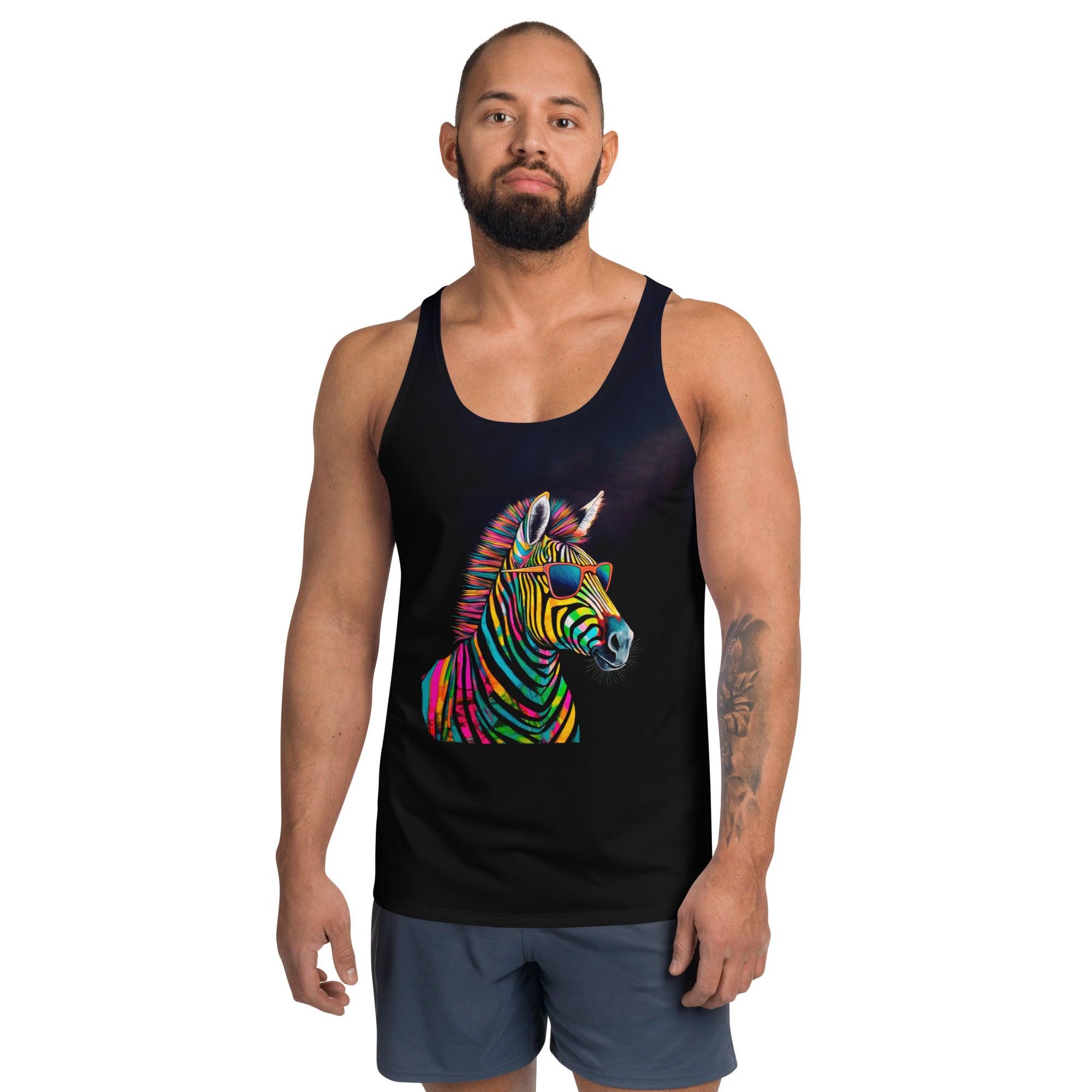 Zealous Zebra All-Over Print Men's Tank Top - Beyond T-shirts