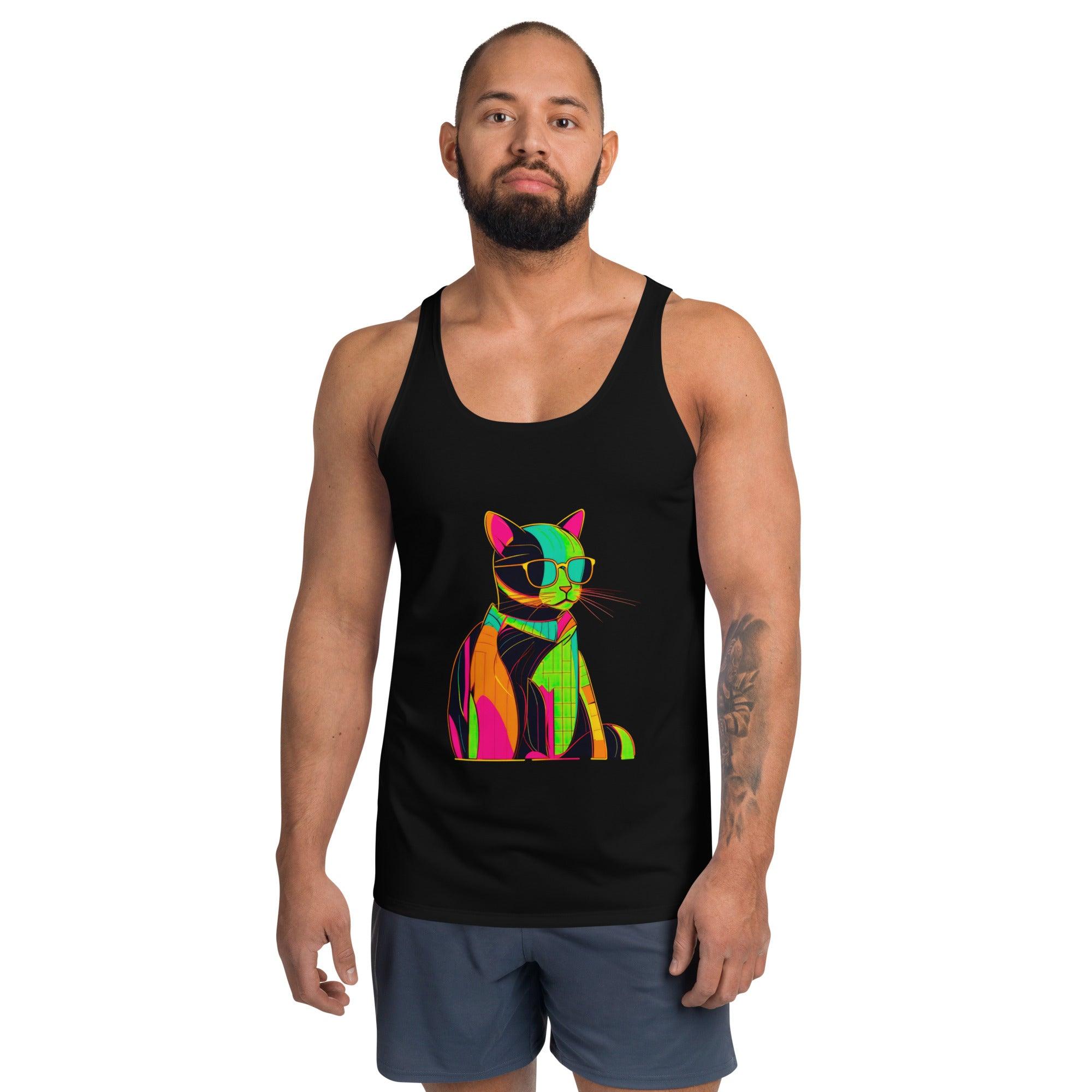 Enigmatic Feline Whispers All-Over Print Men's Tank Top - Beyond T-shirts