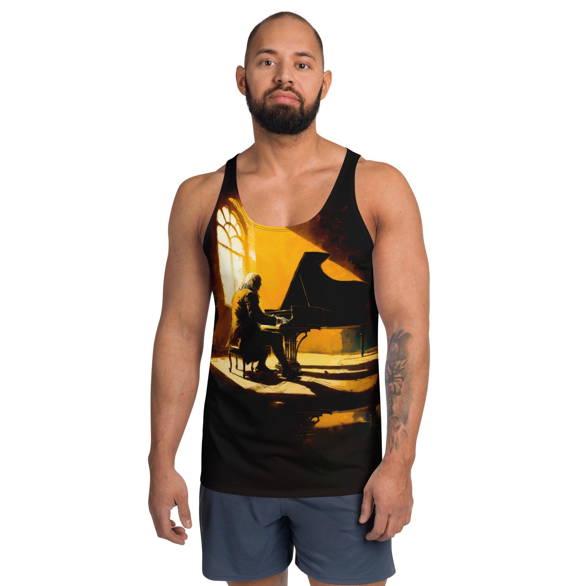 Harmonious Vibes: Men's All-Over Print Music Tank - Beyond T-shirts