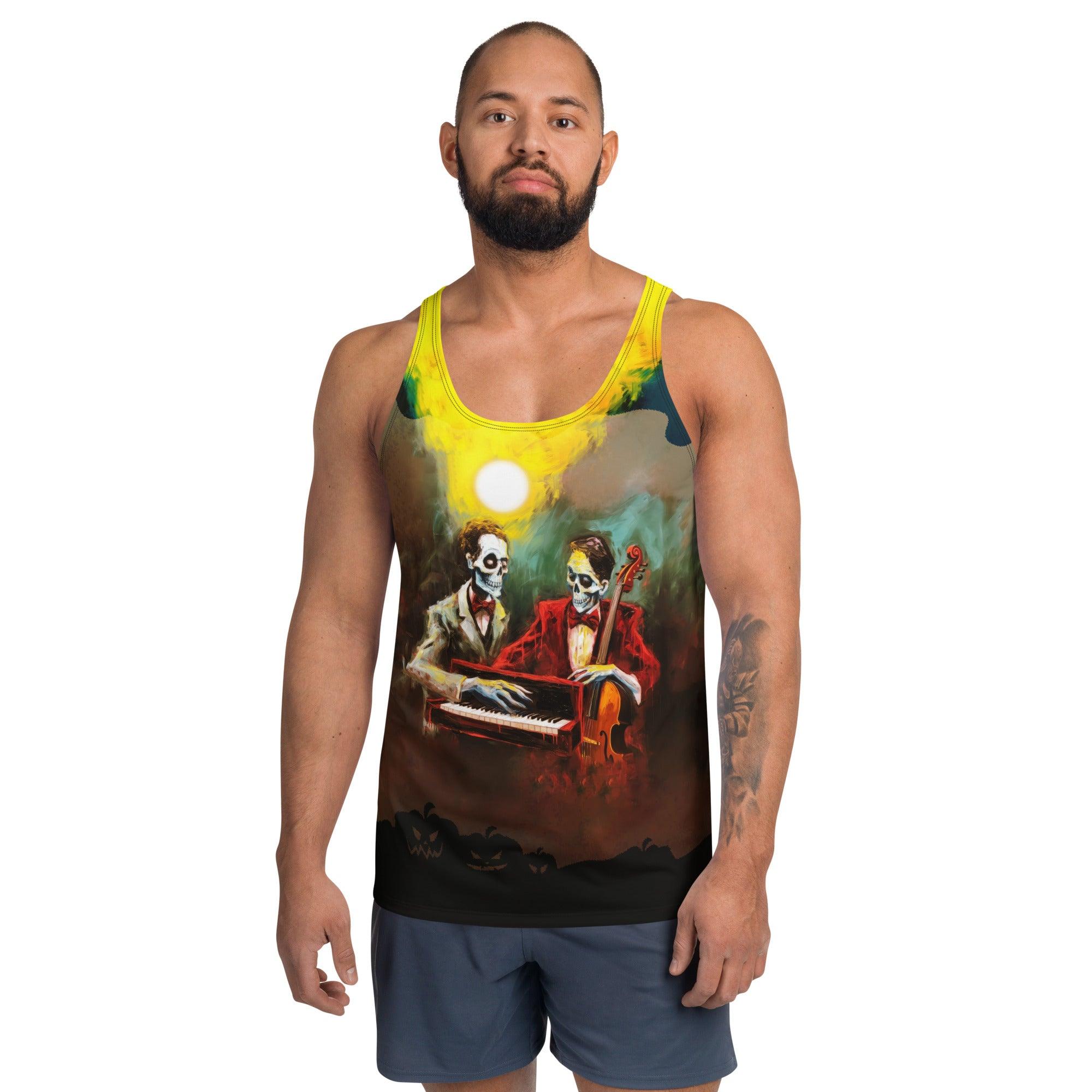 Witch's Cat Familiar Men's Halloween Tank Top - Beyond T-shirts