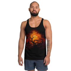 Witch's Broomstick Ride Men's Halloween Tank Top - Beyond T-shirts