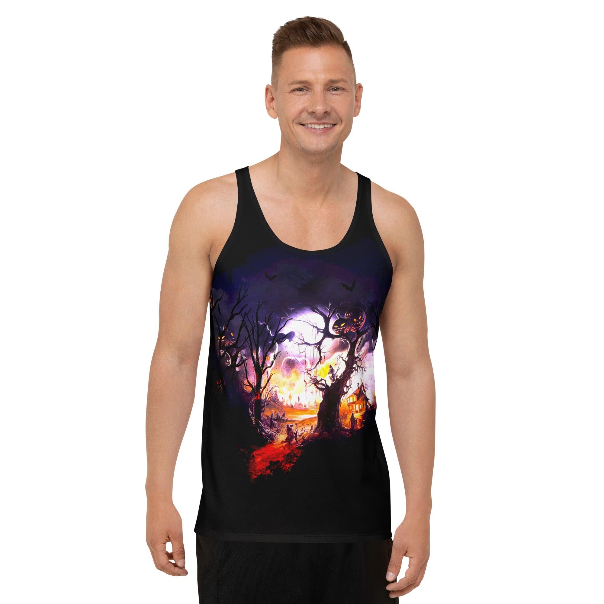 Headless Horseman's Ride Men's Halloween Tank Top - Beyond T-shirts