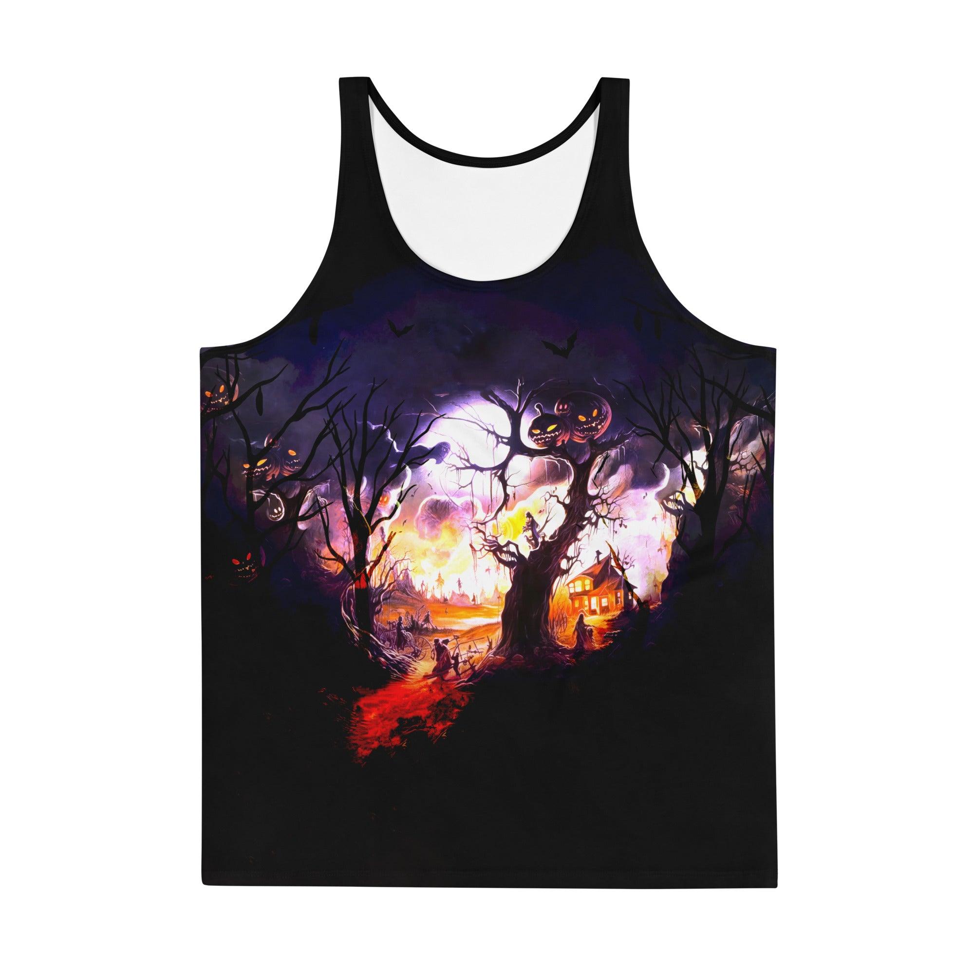 Headless Horseman's Ride Men's Halloween Tank Top - Beyond T-shirts