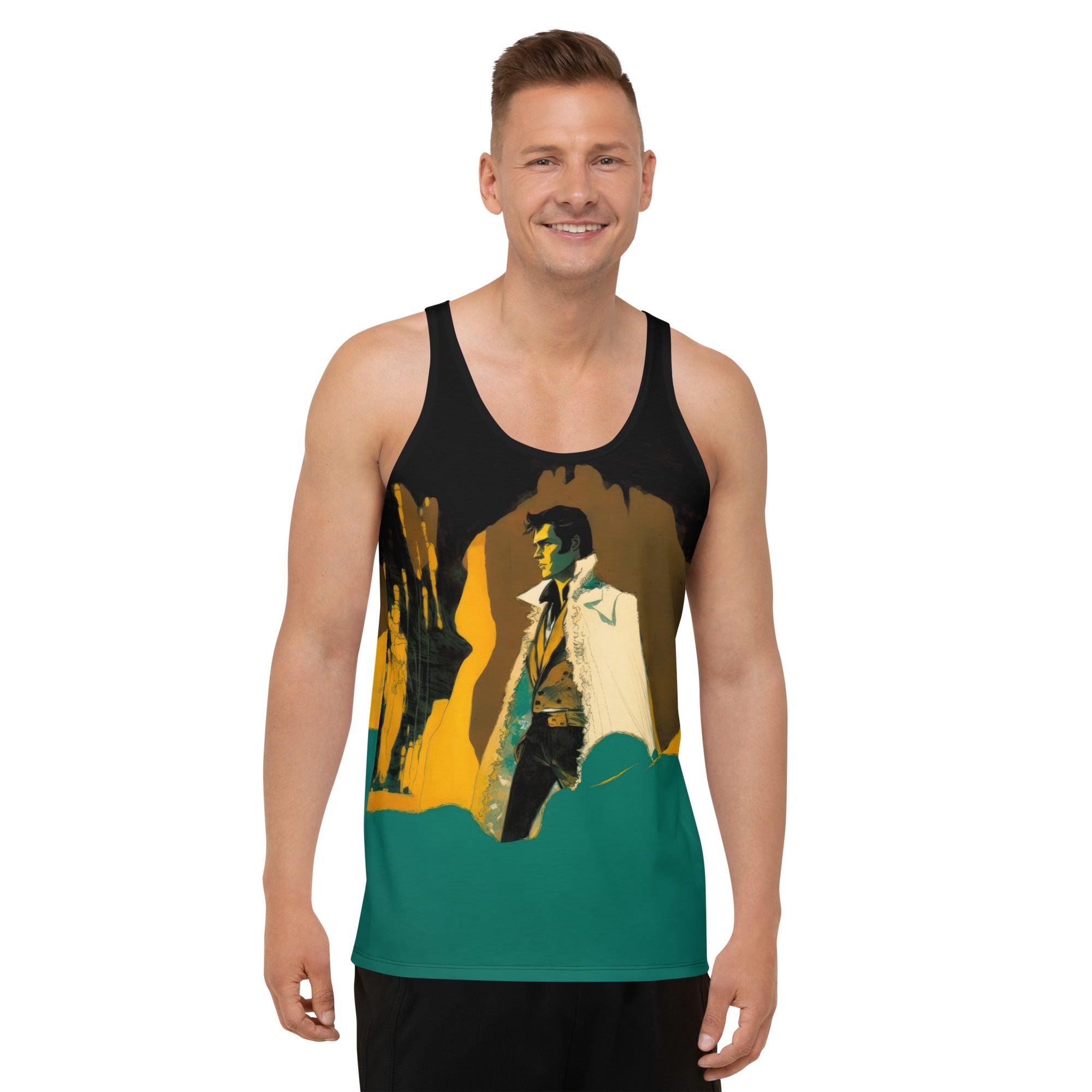 Retro Vinyl Groove Men's Sleeveless Tee - Beyond T-shirts