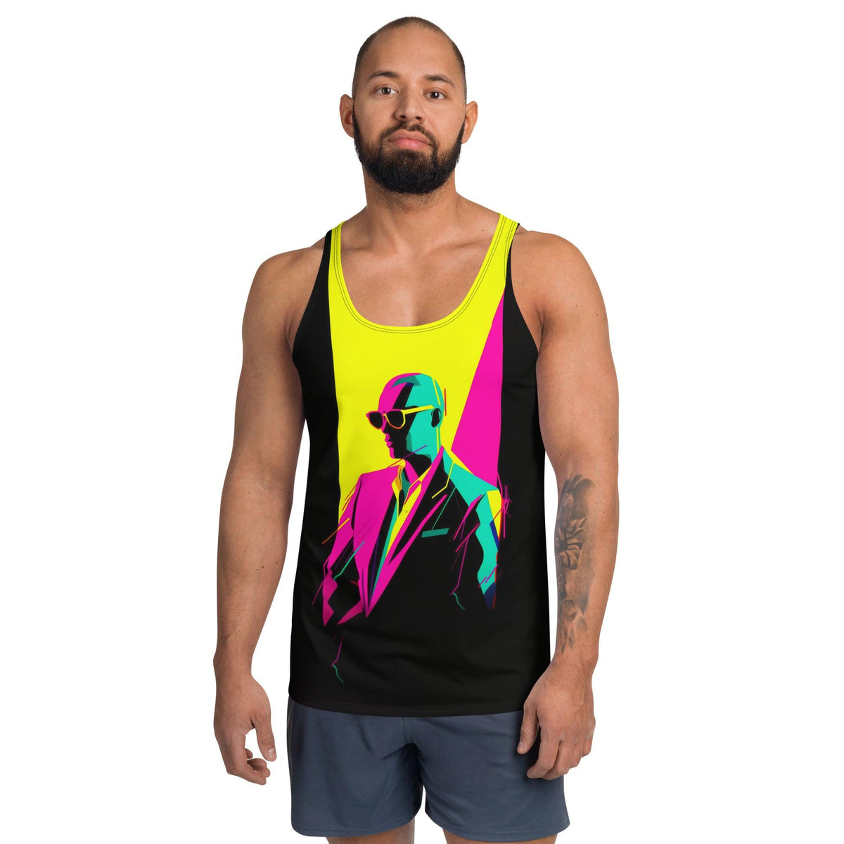 High-Fashion Extravaganza Men's All-Over Print Tank Top - Beyond T-shirts