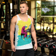 Monochrome Elegance All-Over Print Men's Tank Top - Beyond T-shirts