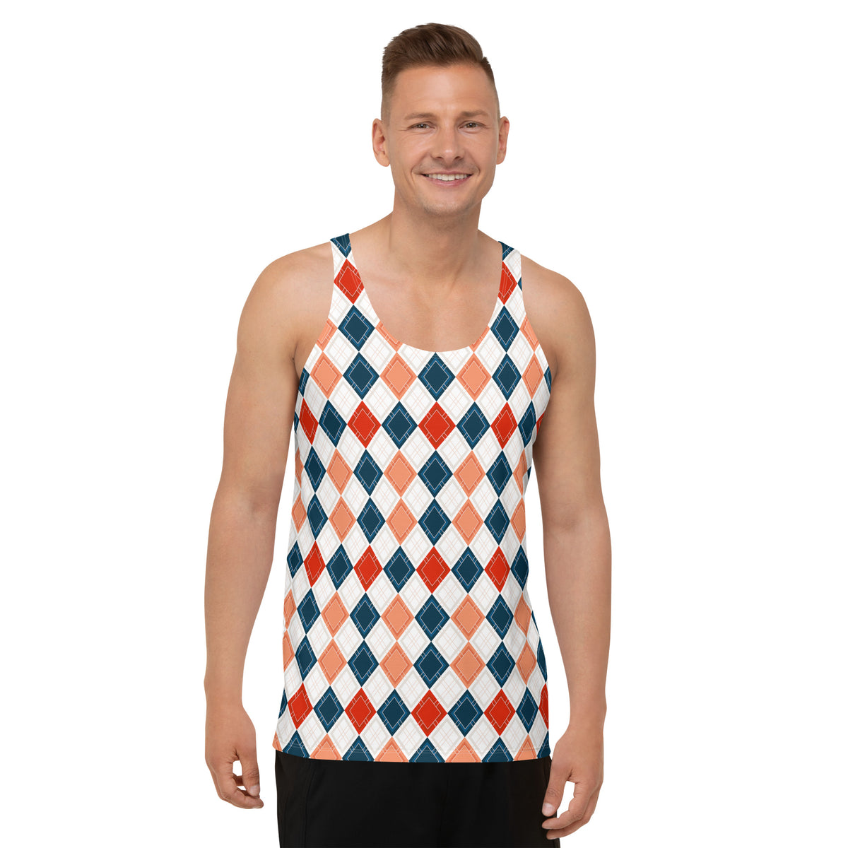 Elegant Diamond Dance All-Over Print Men's Tank Top