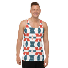 Jet Black Geometric Diamond Men's Tank Top