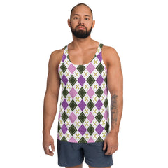 Intricate Diamond Whirlwind All-Over Print Men's Tank Top