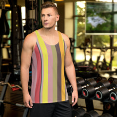 Rainbow Cascade Colorful Stripe All-Over Print Men's Tank Top