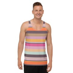 Psychedelic Prism Colorful Stripe All-Over Print Men's Tank Top