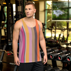 Tropical Bliss Colorful Stripe All-Over Print Men's Tank Top