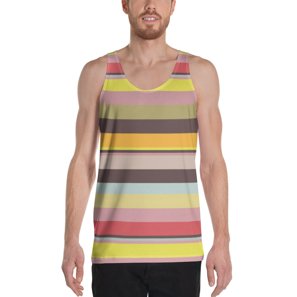 Neon Dreams Colorful Stripe All-Over Print Men's Tank Top