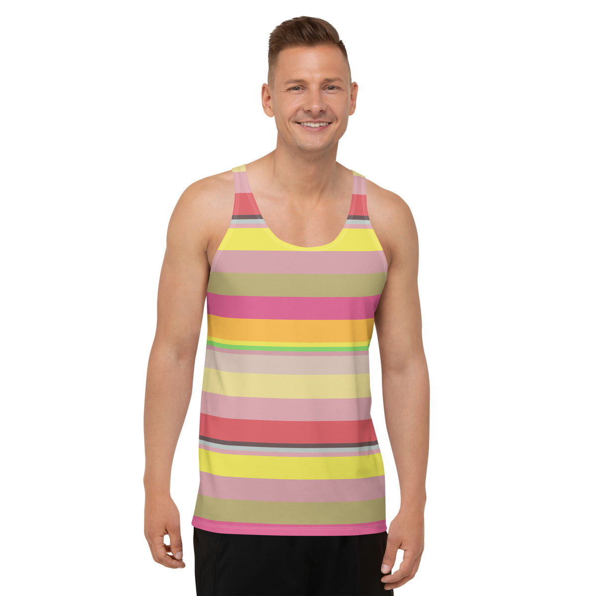 Carnival Confetti Colorful Stripe All-Over Print Men's Tank Top