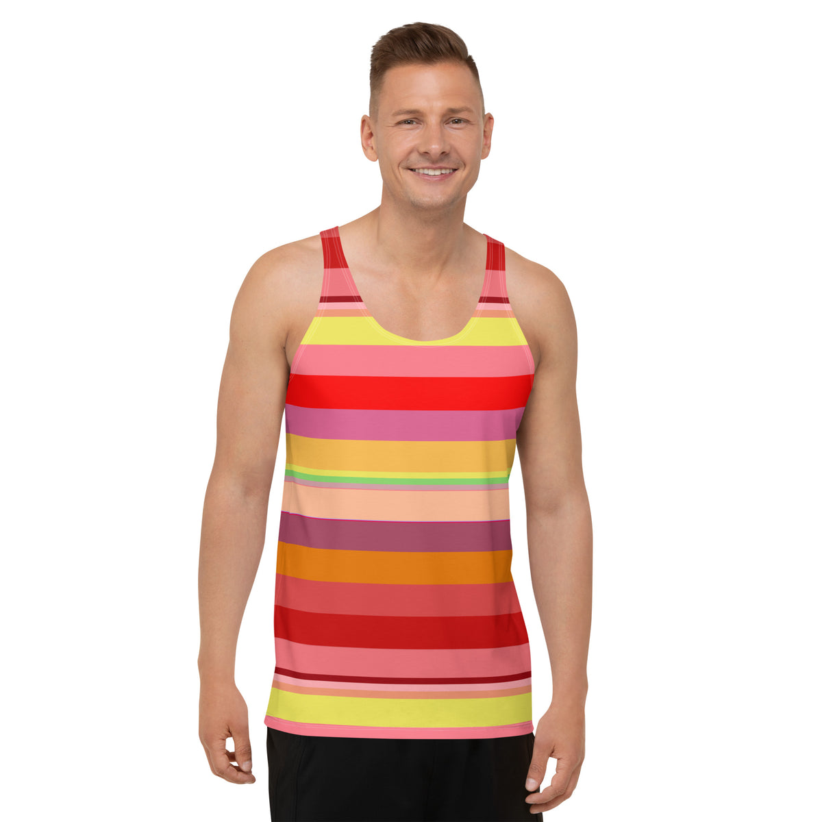 Luminous Galaxy Colorful Stripe All-Over Print Men's Tank Top