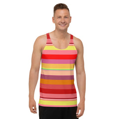 Luminous Galaxy Colorful Stripe All-Over Print Men's Tank Top