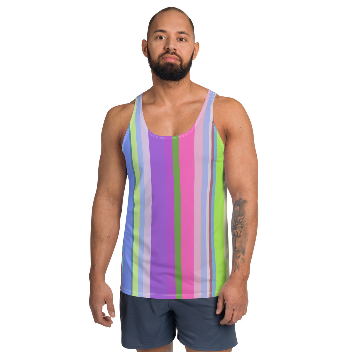 Dynamic Lines Men's Tank Top front view on white background.