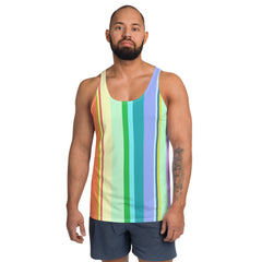 Classic Pinstripe Men's Tank Top on white background.