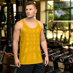 Galactic Horizon Men's Tank Top front view on model