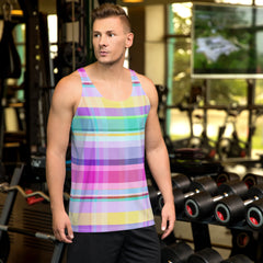 Fiesta Fiesta Men's Tank Top bursting with vibrant colors, perfect for summer festivals and parties.