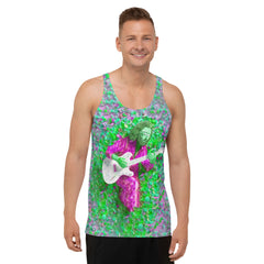 Vibrant Disco Fever patterned men's tank top for party wear.