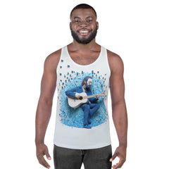 Zen Lotus Men's Tank Top front view on model