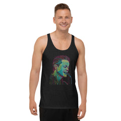 Whimsical Whirl pattern on Men's Tank Top - vibrant summer style.