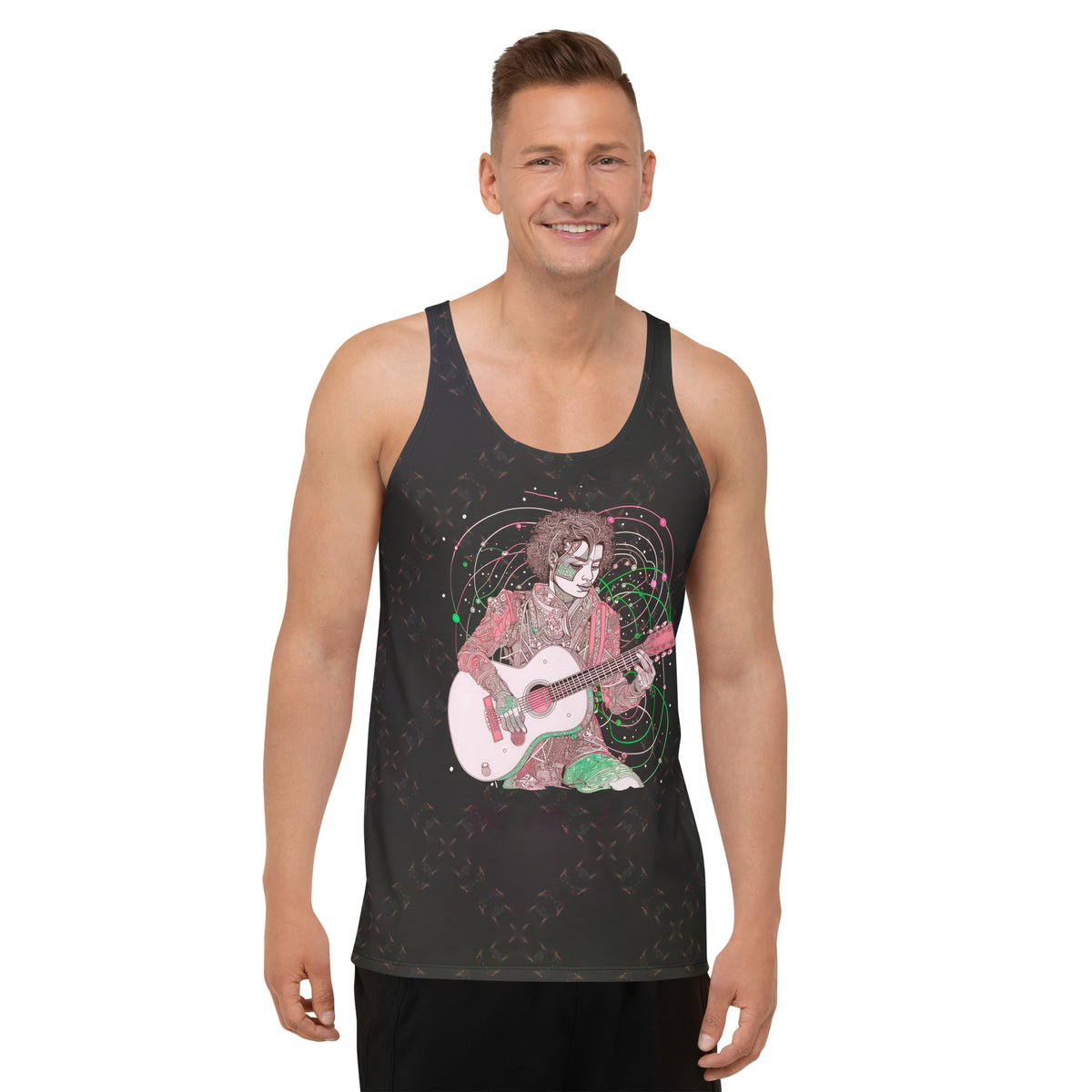 Front view of Petal Parade Men's Tank Top