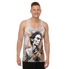 Men's tank top in desert style print.