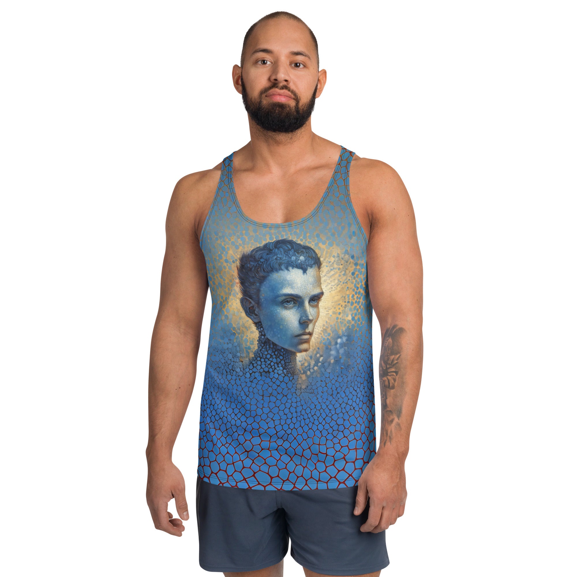 Front view of Ethereal Fusion Men's Tank Top