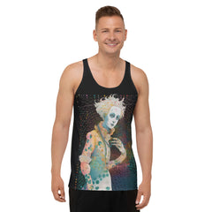 Front view of Flowing Melody Men's Tank Top showcasing the pattern.