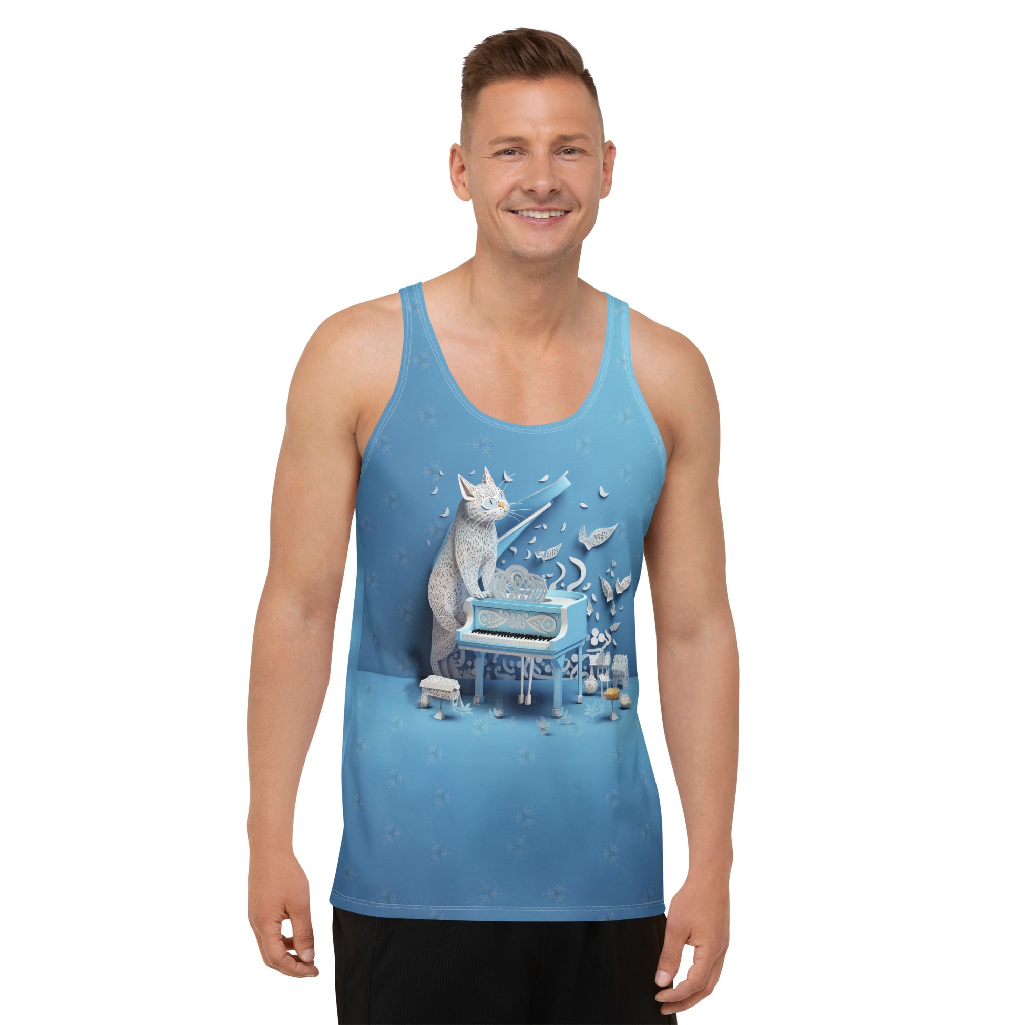 Front view of Kirigami Coy Carp Men's Tank Top.